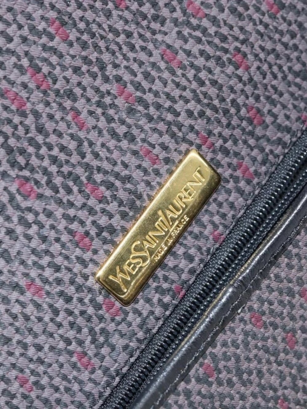 SAINT LAURENT Shoulder Bag PVC Leather Gray Gold Auth bs31403 - Picture 12 of 16